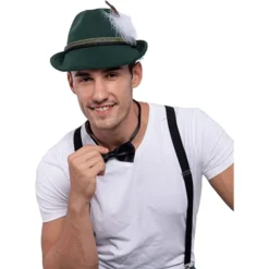 2Pcs Authentic German Alphine Hat -Spirit Halloween Shop 2 German Alpine Hats Costume Accessories Felt Fedora Retro Set 3 600x600 1