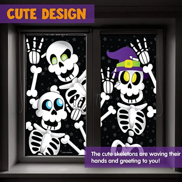 2pcs 3D Skeleton Halloween Window Covers (30x72in) 6 2pcs 3D Skeleton Halloween Window Covers (30x72in) - Image 4