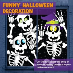 2pcs 3D Skeleton Halloween Window Covers (30x72in) 10 2pcs 3D Skeleton Halloween Window Covers (30x72in) -Spirit Halloween Shop 2 Pcs Cute Skeleton Window Covers 30 x 72 3 600x600 1