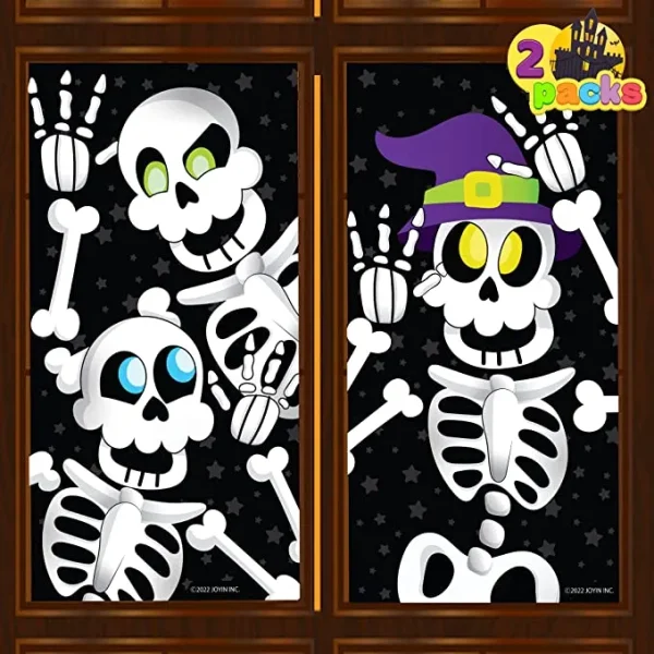2pcs 3D Skeleton Halloween Window Covers (30x72in) 4 2pcs 3D Skeleton Halloween Window Covers (30x72in) - Image 2