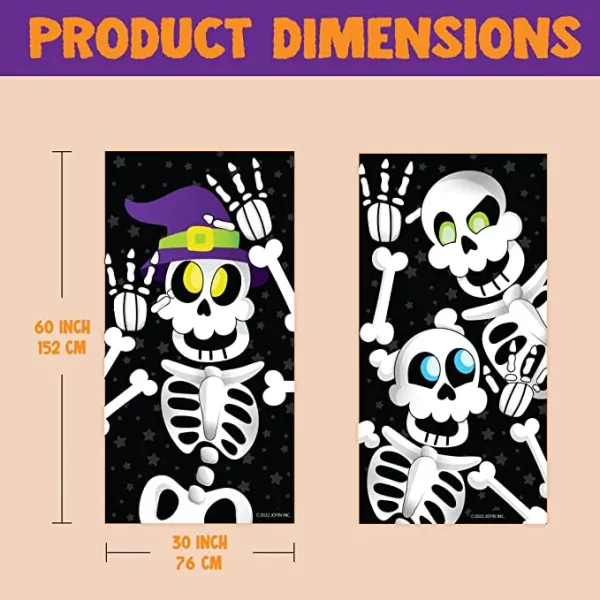 2pcs 3D Skeleton Halloween Window Covers (30x72in) 8 2pcs 3D Skeleton Halloween Window Covers (30x72in) - Image 6