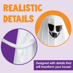 2 Pcs Lightup Hanging White Ghost 35.4in -Spirit Halloween Shop 2 Pcs Lightup Hanging White Ghost 35 4 600x600 1
