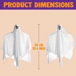 2 Pcs Lightup Hanging White Ghost 35.4in -Spirit Halloween Shop 2 Pcs Lightup Hanging White Ghost 35 7 600x600 1