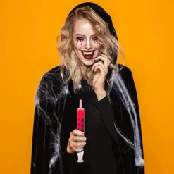 100pcs Halloween Syringe Pudding Shots 2oz -Spirit Halloween Shop 2 oz Jello Shot Plastic Syringes 100 Pcs 4 600x600 1