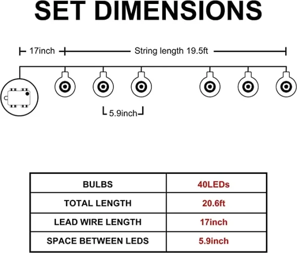 40-Count Green LED Halloween Eyeball Lights 20.6ft 7 40-Count Green LED Halloween Eyeball Lights 20.6ft - Image 5