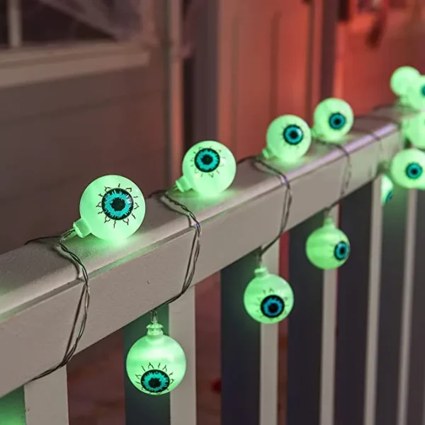 40-Count Green LED Halloween Eyeball Lights 20.6ft 8 40-Count Green LED Halloween Eyeball Lights 20.6ft - Image 6