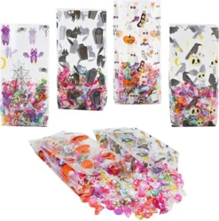 120pcs Cellophane Trick Or Treat Bags -Spirit Halloween Shop 20Pcs 6 Designs Halloween Cellophane Bags 1 600x606 1