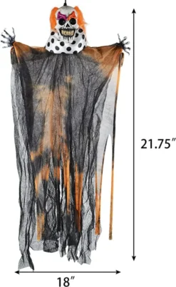 3pcs Hanging Clown Halloween Decoration 21.75in -Spirit Halloween Shop 21.75 Spooky Hanging Clown 3 Pack 2 600x979 1