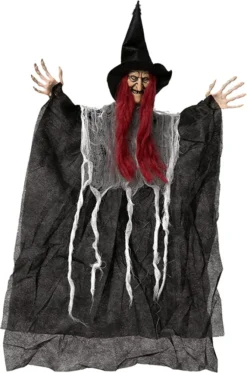 3pcs Hanging Witch Halloween Decorations 22in -Spirit Halloween Shop 22 Hanging Witch with Posable Arms 3 Pack 2 600x906 1