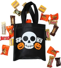 24pcs Halloween Colorful Non-Woven Tote Bags 8.6in X 8.6in -Spirit Halloween Shop 24 Halloween Colorful Non woven Tote Bags 4 600x671 1