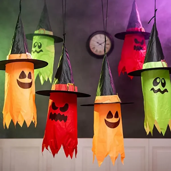 6pcs Light Up Hanging Halloween Ghost Decorations 24in 5 6pcs Light Up Hanging Halloween Ghost Decorations 24in - Image 3