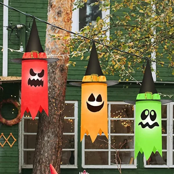 6pcs Light Up Hanging Halloween Ghost Decorations 24in 6 6pcs Light Up Hanging Halloween Ghost Decorations 24in - Image 4