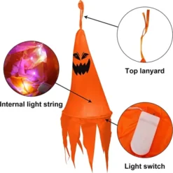 8pcs Light-up Hanging Ghosts Halloween Decoration 24in 12 8pcs Light-up Hanging Ghosts Halloween Decoration 24in -Spirit Halloween Shop 24 Light up Hanging Ghost 8 Pack 2 600x600 1