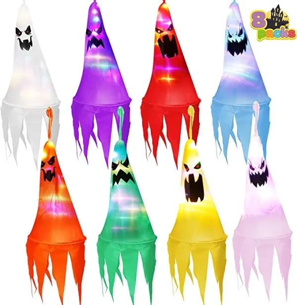 8pcs Light-up Hanging Ghosts Halloween Decoration 24in 5 8pcs Light-up Hanging Ghosts Halloween Decoration 24in - Image 3