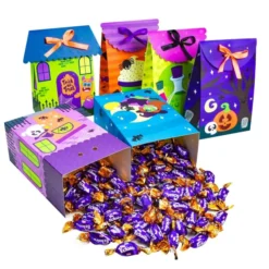 24 Pcs House Shaped Halloween Paper Bags -Spirit Halloween Shop 24 Pcs House Shaped Halloween Paper Bags 3 result 600x600 1