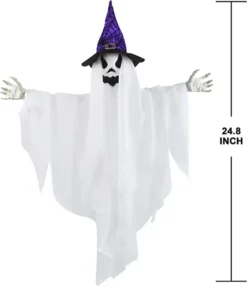 3pcs Halloween Hanging White Ghost With Hats 24.8in 10 3pcs Halloween Hanging White Ghost With Hats 24.8in -Spirit Halloween Shop 24.8 White Ghost with Colored Hats 3 Pack 6 600x695 1