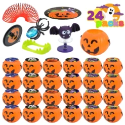 24pcs Prefilled Mini Pumpkin Halloween Buckets -Spirit Halloween Shop 24pcs Prefilled Mini Pumpkin Halloween Buckets 2 result 600x600 1
