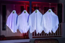 4Pcs Halloween Glow-in-the-dark Hanging Ghosts 27.5in -Spirit Halloween Shop 27.5 Halloween Glow in the dark Hanging Ghosts 4 Packs 2 600x400 1