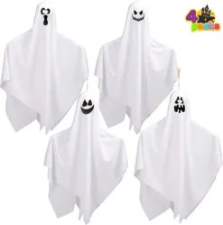 4pcs Flying Hanging Ghost Decoration 27.5in -Spirit Halloween Shop 27.5 Halloween Hanging Ghosts 4 Pack 6 600x606 1