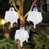 3pcs Hanging Ghost Decoration With Wizard Hat 27.5in -Spirit Halloween Shop 27.5 Hanging Ghost with Witch Hat and Color Face 3 Pack 1 600x600 1