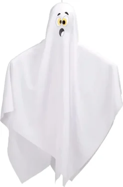 4pcs Halloween Hanging Ghost Decoration 27.5in -Spirit Halloween Shop 27.5 Hanging Ghosts with Colored Face 4 Pack 2 600x912 1