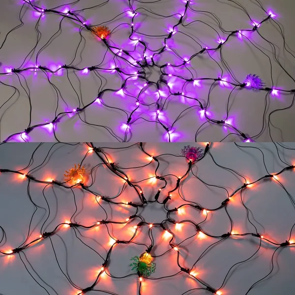 2pcs Halloween Spider Web Lights 4 2pcs Halloween Spider Web Lights - Image 2