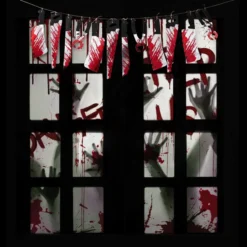 2Pcs Zombie Hand Window Covers+Weapon Garland