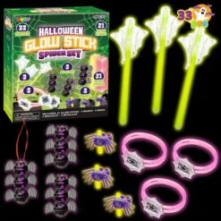 33Pcs Spider Theme Glow Sticks Kit 9 33Pcs Spider Theme Glow Sticks Kit -Spirit Halloween Shop 2 04c50e04 2360 44d7 99ea 0c69d12be873 600x600 1