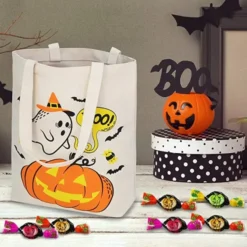 3pcs Halloween Tote Canvas Bag Large 13.75in -Spirit Halloween Shop 3 Large Halloween Tote Bags 1 600x600 1