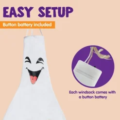 3pcs Light Up White Ghost Windsock Hanging Decorations -Spirit Halloween Shop 3 Pcs Lighted White Ghost Windsock Cute Colorful Face 4 result 600x600 1