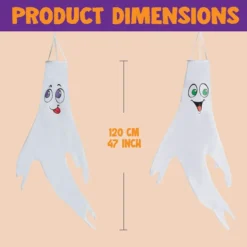 3pcs Light Up White Ghost Windsock Hanging Decorations -Spirit Halloween Shop 3 Pcs Lighted White Ghost Windsock Cute Colorful Face 5 result 600x600 1