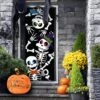 3pcs Cute Skeleton Family Door Cover 3D 30in X 72in -Spirit Halloween Shop 3 Piece 3d Design Cute Skeleton Door Cover 3
