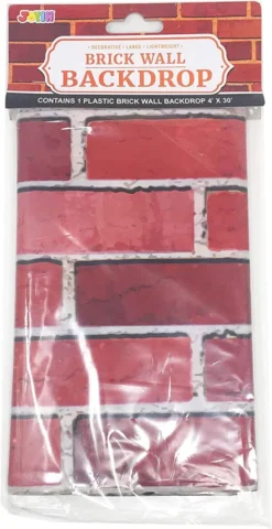 Red Brick Wall Backdrop Wall Decoration (4ft X 30ft) -Spirit Halloween Shop 30 Ft Brick Wall Backdrop 2 600x1166 1