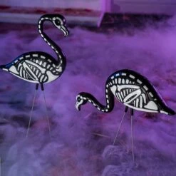 2Pcs Skeleton Flamingo Yard Stake -Spirit Halloween Shop 30768 1 600x600 1