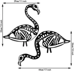 2Pcs Skeleton Flamingo Yard Stake -Spirit Halloween Shop 30768 6 600x573 1