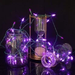 Battery Operated 50 Counts Purple LED String Lights 17.3ft -Spirit Halloween Shop 31138 5 600x600 1