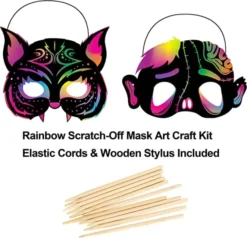 32pcs Halloween Masks For Kids -Spirit Halloween Shop 32 Pcs Halloween Scratch Masks 1 600x579 1
