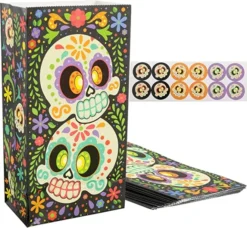 36pcs Day Of The Dead Treat Bags With Stickers 12 36pcs Day Of The Dead Treat Bags With Stickers -Spirit Halloween Shop 36 Halloween Day Of The Dead Treat Bags 2 600x555 1