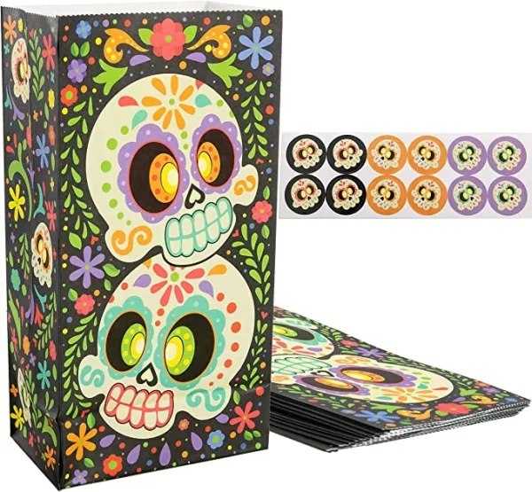 36pcs Day Of The Dead Treat Bags With Stickers 7 36pcs Day Of The Dead Treat Bags With Stickers - Image 5
