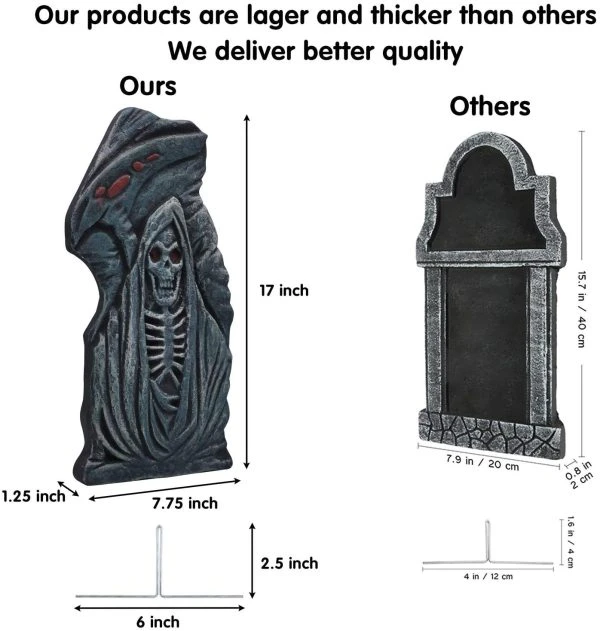 6pcs Tombstone Decorations With Different Styles 17in 4 6pcs Tombstone Decorations With Different Styles 17in - Image 2