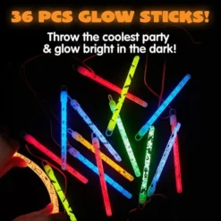 36pcs Assorted Halloween Glow Sticks -Spirit Halloween Shop 36pcs Assorted Halloween Glow Sticks 3 600x600 1