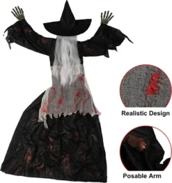 Halloween Wall Climber Witch Decoration 38.6in -Spirit Halloween Shop 38.6 Witch Wall Climber Decoration 3 600x637 1