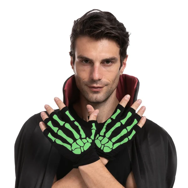 3Pairs Skeleton Fingerless Short Gloves (Glow In The Dark), 4 3Pairs Skeleton Fingerless Short Gloves (Glow In The Dark), - Image 2