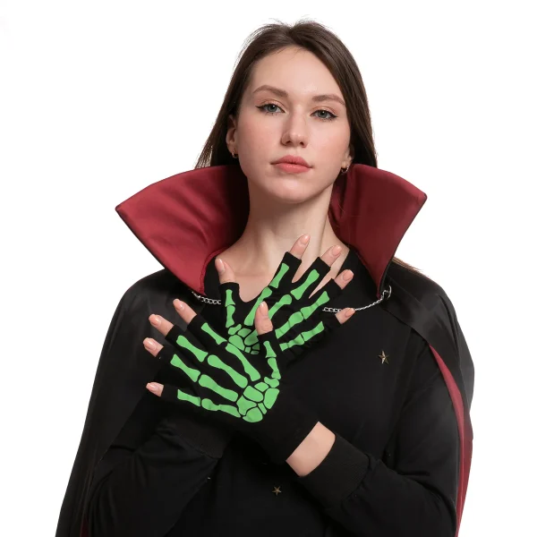 3Pairs Skeleton Fingerless Short Gloves (Glow In The Dark), 5 3Pairs Skeleton Fingerless Short Gloves (Glow In The Dark), - Image 3