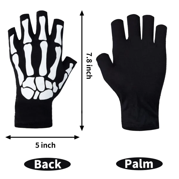 3Pairs Skeleton Fingerless Short Gloves (Glow In The Dark), 6 3Pairs Skeleton Fingerless Short Gloves (Glow In The Dark), - Image 4