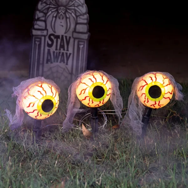 3pcs Halloween Eyeballs Pathway Lights 3 3pcs Halloween Eyeballs Pathway Lights