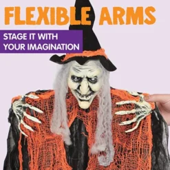 3Pcs Hanging Witch With Bendable Arms 35.3in -Spirit Halloween Shop 3Pcs Hanging Witch with Bendable Arms 35 2 600x600 1