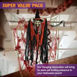 3Pcs Hanging Witch With Bendable Arms 35.3in -Spirit Halloween Shop 3Pcs Hanging Witch with Bendable Arms 35 5 600x600 1
