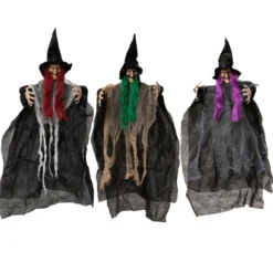 3pcs Hanging Witch Halloween Decorations 22in