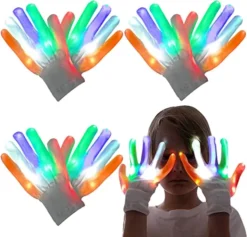 3Pcs LED Gloves For Kids (Multicolor)